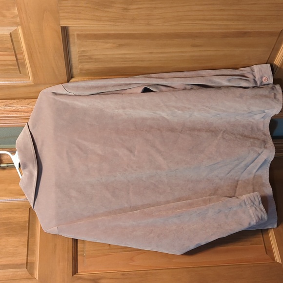 Vintage Croft & Barrow L Tan Moleskin/suede like fabric Shirt/Blazer - Picture 2 of 6